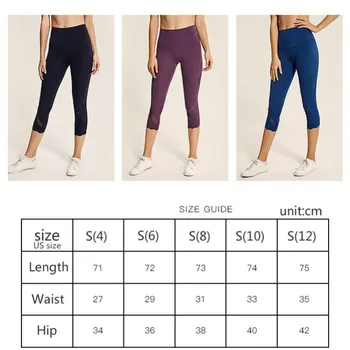 Mesh Panel Yoga Capri Leggings Gym Women Sports Tights Extra Soft Fitness leggins  Power Flex Workout Leggings Non See-Through 6