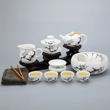 Матовая керамика чайный набор кунг-фу celadon плоская чайная чашка чайник tearde прямо с фабрики