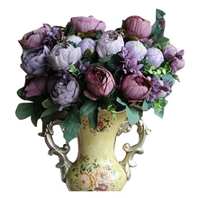 Искусственный Пион шелковая ткань цветы Свадебная Гортензия Свадебная вечеринка Декор DIY Фиолетовый