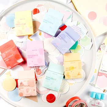 

46pcs/pack Fresh Geometric Memo Stickers Pack Posted It Kawaii Planner Scrapbooking Stickers Stationery Escolar School Supplies