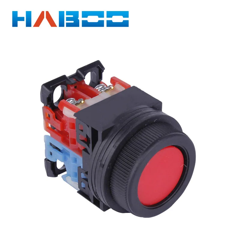 

5pcs dia.30mm flat head momentary reset push button switch 1NO+1NC/2NO/2NC factory directly 10A 600V