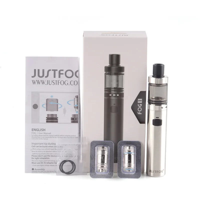 

100% Authentic JUSTFOG FOG 1 Starter Kit 1.99ml Top Filling Atomizer Tank 1500mAh Battery Vape Pen Electronic cigarette kit