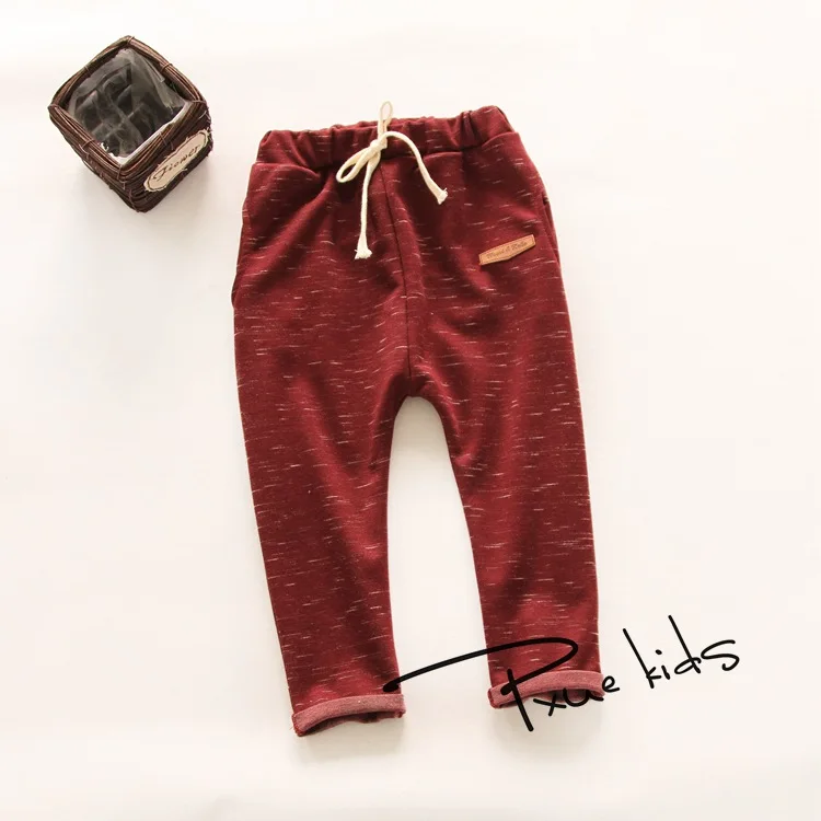 

2016 Girls & Boy Harem Capris Pants For Age 2-7 New Cute Candy Color Terry Child Clothing Solid Kids Children Long Pants