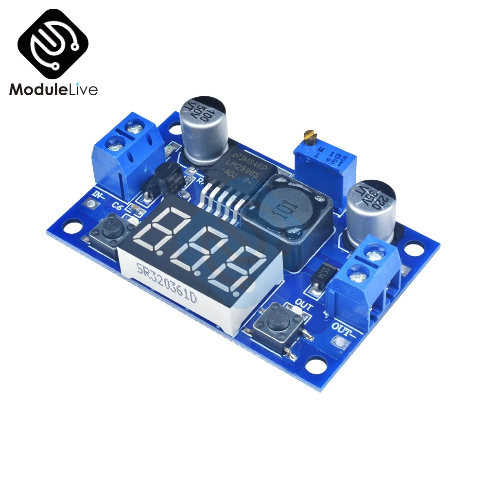 DC-DC Buck Step Down Module LM2596 DC/DC 4.0~40V to 1.25-37V Adjustable Voltage Regulator With LED Voltmeter