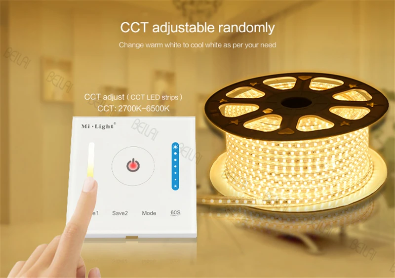 

Mi light 12V - 24V Smart Panel Led Light Controller Single color or Dual color CCT Dimming Panel Temperature Touch Switch P2