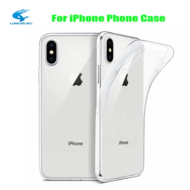 

2pcsFor iPhone X Case LONGNEWS Slim Clear Soft TPU Cover for Apple iPhone XS MAX XR /iPhone 8 7 6 Plus Support Wireless Charging