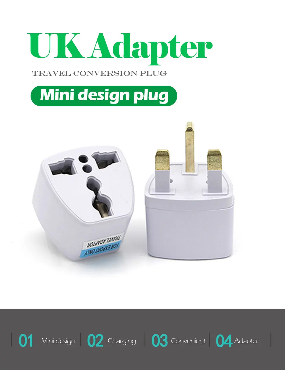 1PC UK Plug Connector Universal US EU AU Converter to UK AC Travel Wall Power plug Charger Adapter in Ireland Singapore Malaysia (1)
