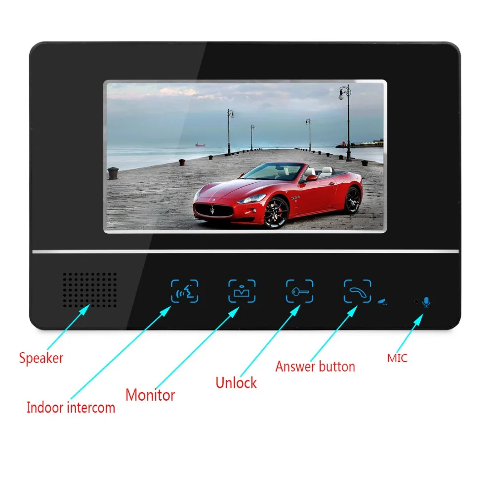 Yobang безопасности видео-домофон в квартиру телефон двери Системы 7 дюймов ЖК-дисплей монитор Поддержка устройство чтения RFID HD инфракрасный