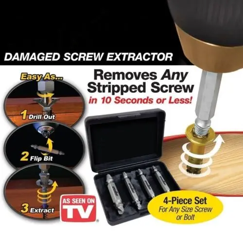 

Fixmee 4pc Double Ended Damaged Screw Extractor Broken  Head Screw Extractors Wood Bolts Remover Extract Drill Tool 1# 2# 3# 4#