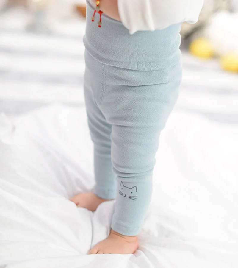 Cute Leggings For Girls Pussy Kids Girl Pants Elastic High Waist Trousers Autumn Leggings Cotton Boys Pants Baby Girls Clothing (3)
