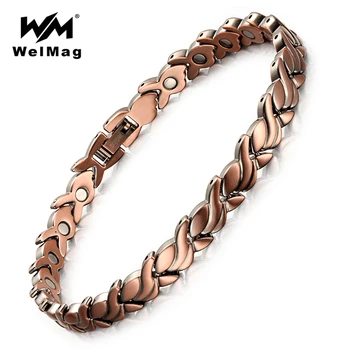 

WelMag New arrival Red Copper Magnetic Bio Energy Bracelets & Bangles for Women Healing Magnet Bracelet Female Jewelry 2019