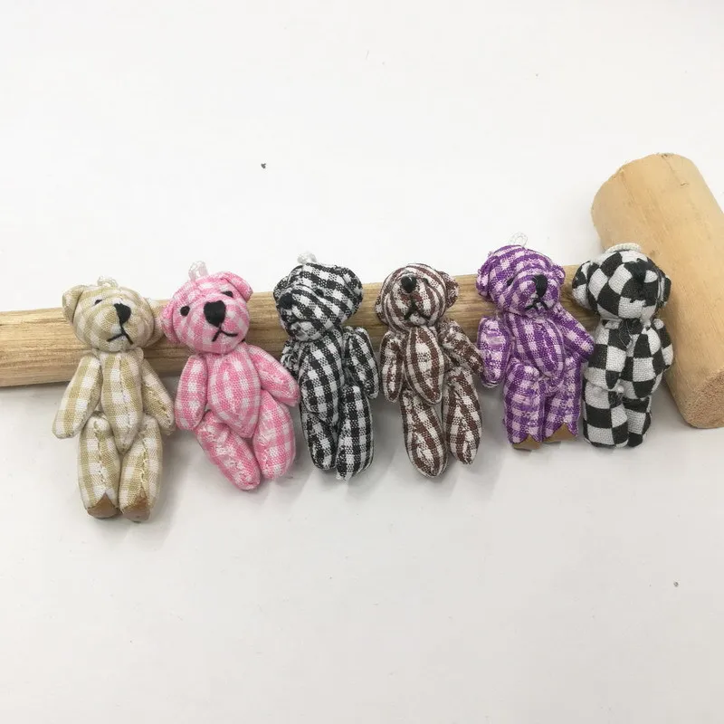 5 шт. 4,5 см kawaii плюшевый мишка кукла плюшевый брелок с наполнением игрушечный мешок кулон милые мини куклы игрушки для детей подарок - Цвет: Многоцветный
