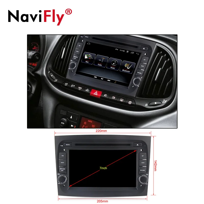 Best Android 8.1 CD DVD USB SD play GPS radio cassette for Fiat Doblo 2015 2016 support RDS 4G WIFI 3