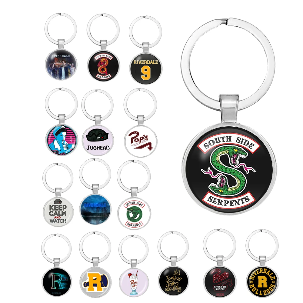 

2019 New Fashion Riverdale keychain Glass Cabochon key Chains Couple Necklaces Pendants Women Men Jewelry Avengers thanos