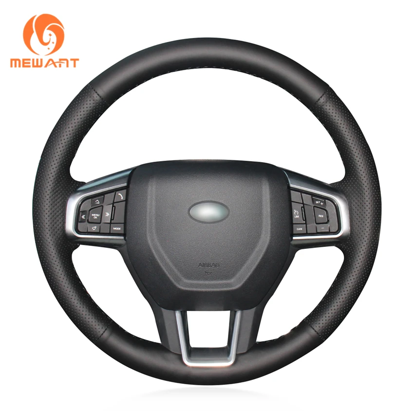 MEWANT Black Artificial Leather Car Steering Wheel Cover for Land Rover