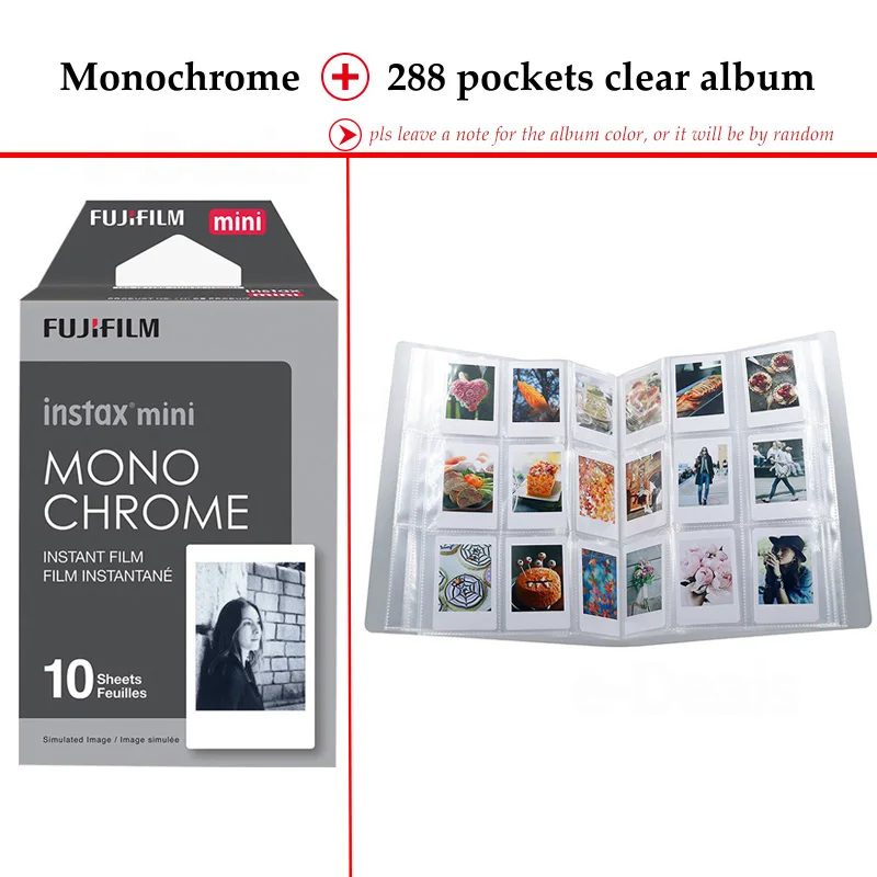 Монохромная пленка Fujifilm Instax Mini 10 листов для смартфона 9 8 7s 70 90 25 мгновенный