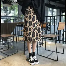 Harajuku Для женщин Тонкий Leopard посылка бедра юбка Винтаж уличная мода эластичные Высокая Талия Миди-юбки faldas saia jupe