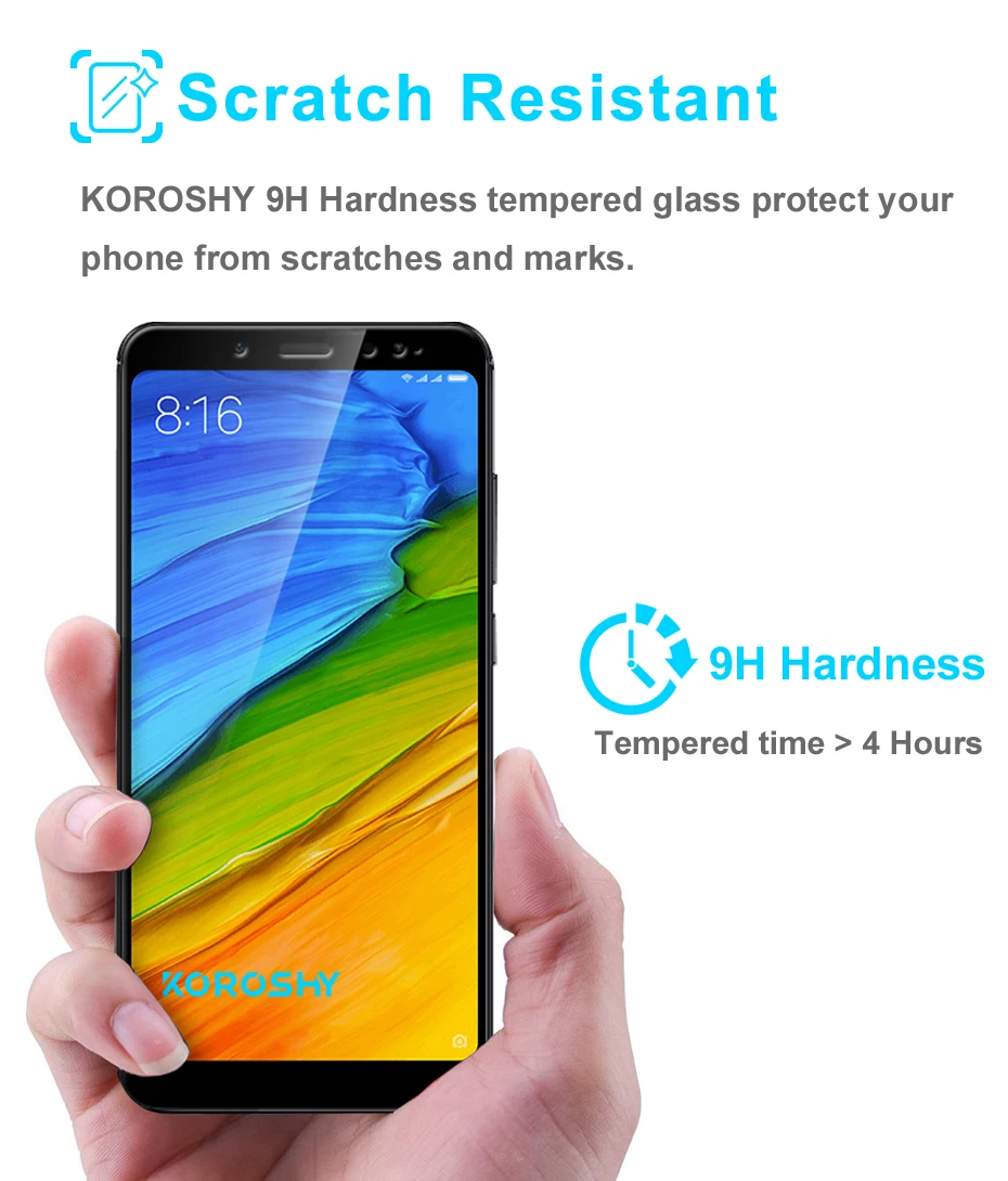 KOROSHY 9H Tempered Glass for Xiaomi Redmi Note 5 Pro Xiomi Redmi Note5 Pro Screen Protector Full Cover HD Clarity Glass Film (5)