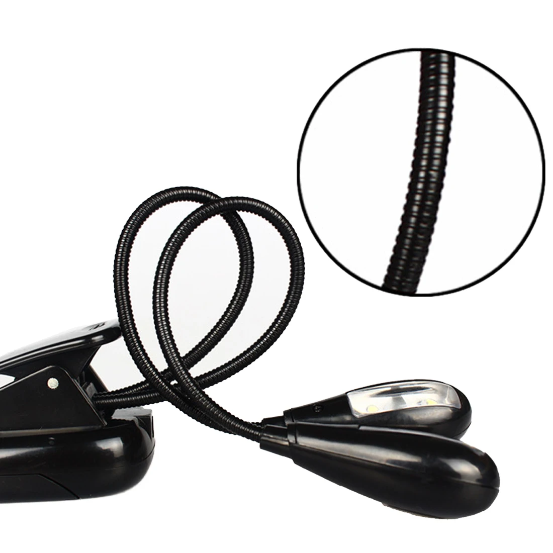  LED Reading Lamp Dual Arms 2 LEDs Flexible Book Sheet Music Stand Reading Light Student Dormitory L - 32887111426