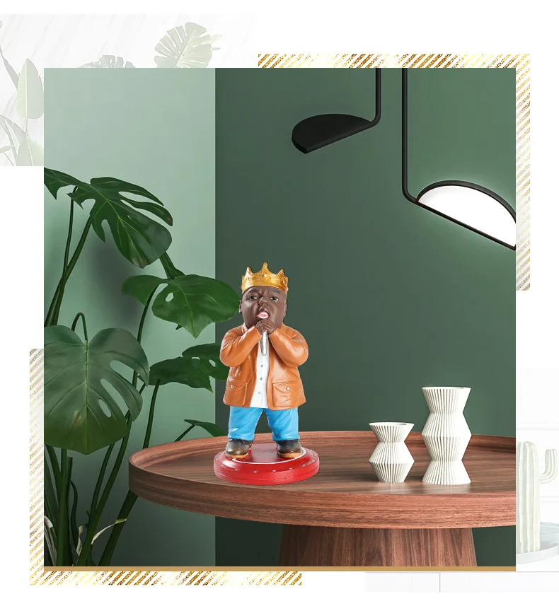 

The Notorious B.I.G. Resin table top decoration artwork gift rapper model living room car decoration 2 colors high quality
