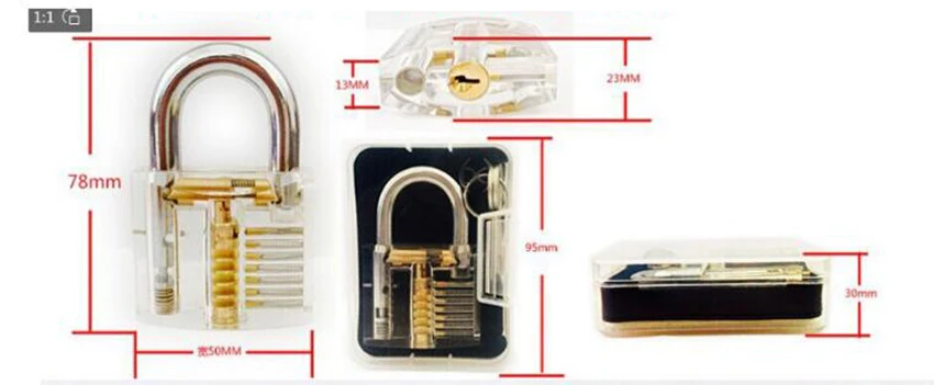 Замок палочки набор прозрачный видимый слесарное учебное пособие замок с сломанным ключом удалитель крючков двухрядные натяжения