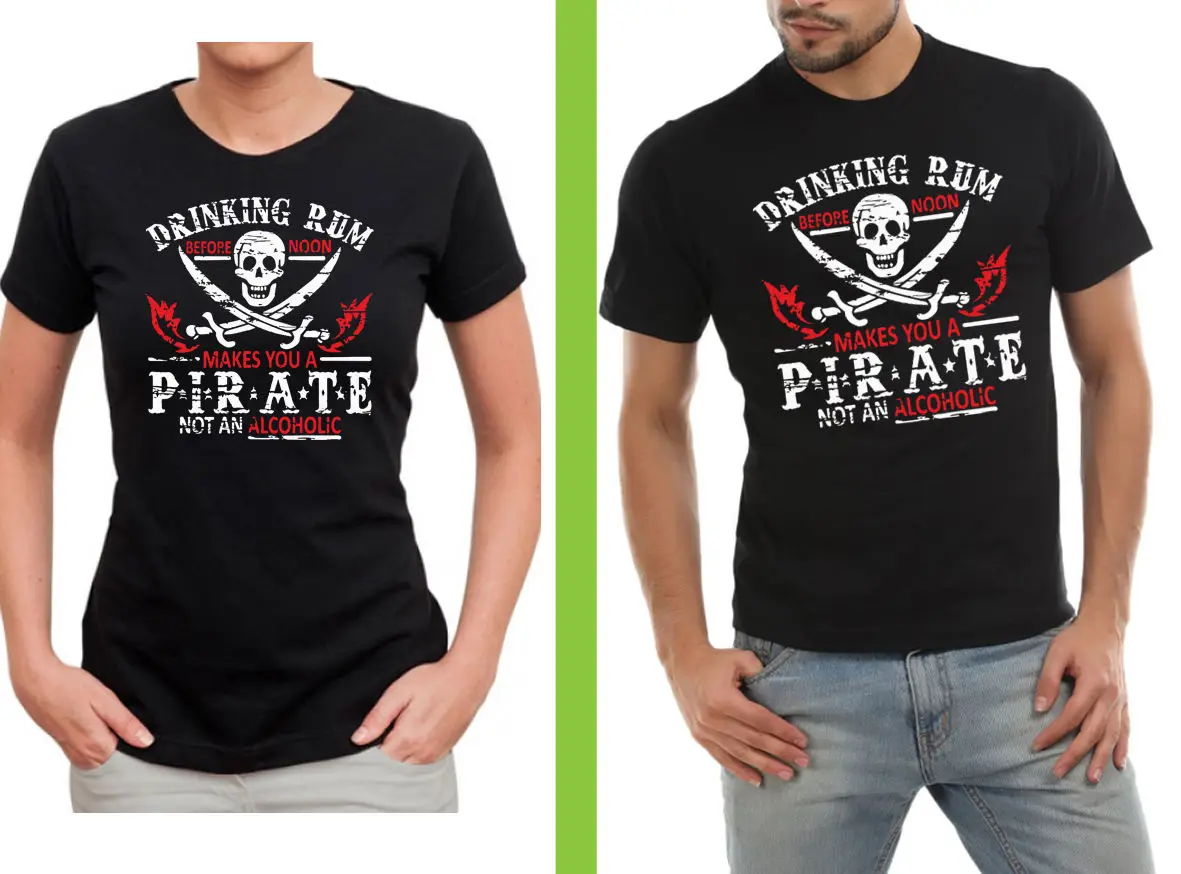 Новая футболка с надписью drinking rum before noon Make you a pirate not alibaba funny BLACK Забавные футболки