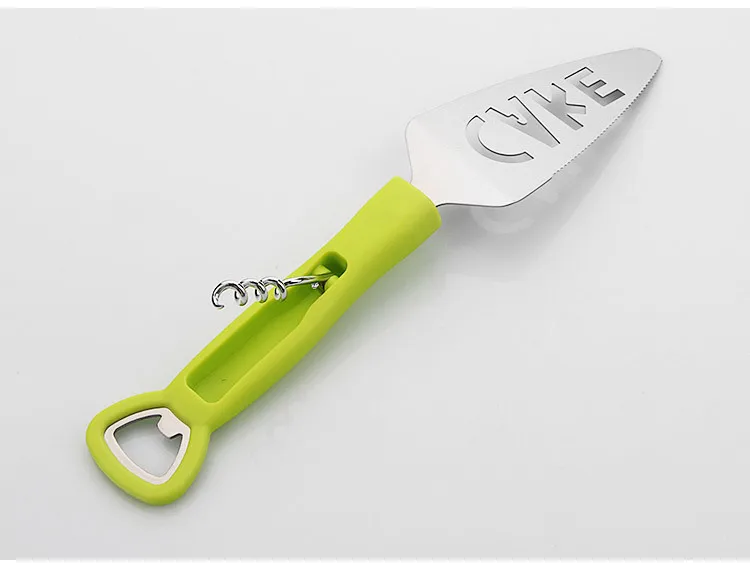 1 шт. Высококачественная зеленая ручка ABS из нержавеющей стали нож для сыра с открывалкой для вина инструменты для торта сырорезка для пиццы KX 172