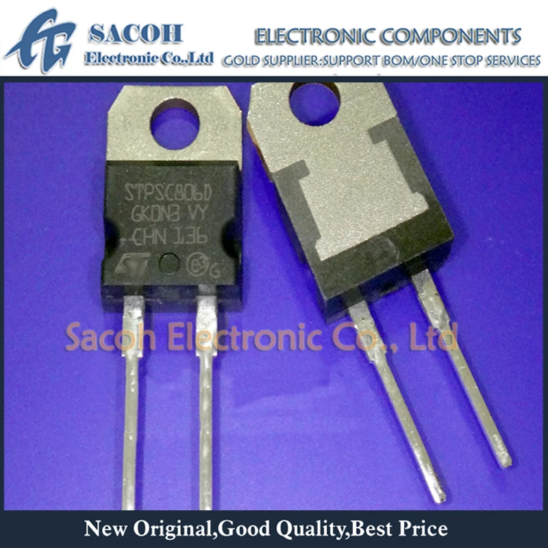 

Free Shipping 10Pcs STPSC806D STPSC806G STPSC1006D STPSC1006G TO-220 8A 600V Schottky silicon carbide diode