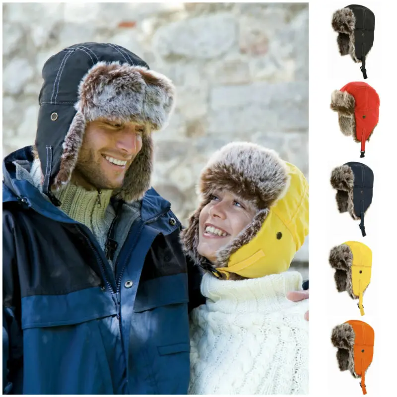 Airman Snow Hat Trapper Bomber Warm Russian Trooper EAR FLAPS Winter Ski Hat Men Women Cap New Bomber Hats