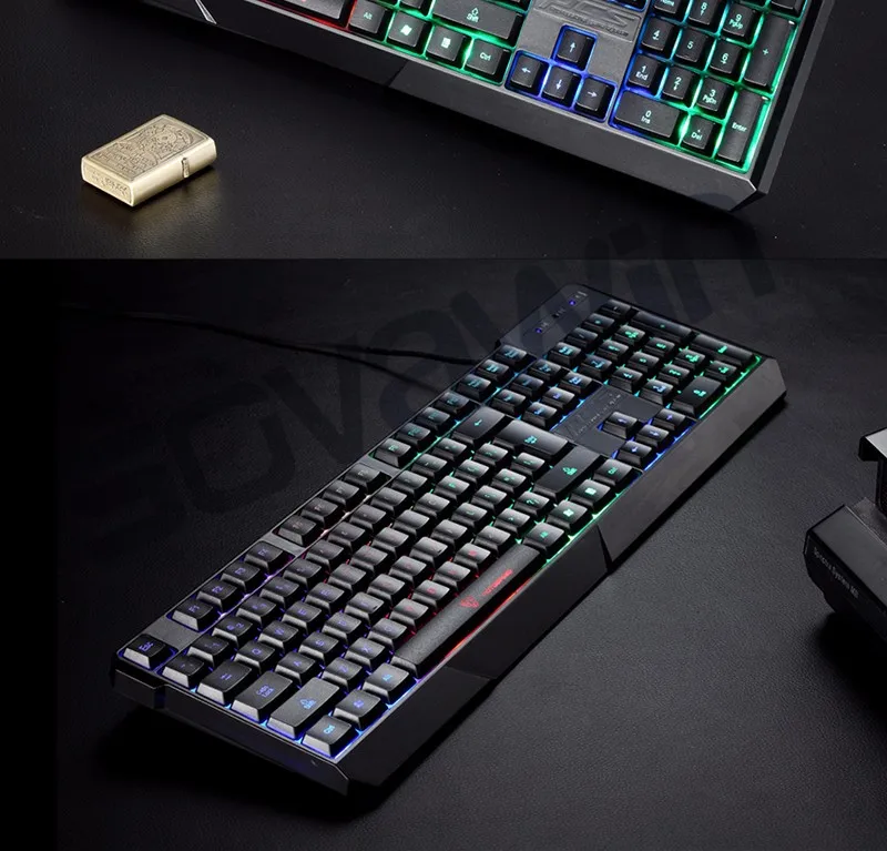 Motospeed K70, 104 клавиш, светодиодный, водонепроницаемый, с подсветкой, игровая клавиатура, эргономичная, проводная, с питанием от USB, для геймера, настольного ноутбука+ подставка для отдыха
