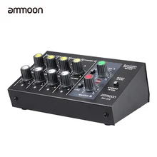 Ammoon AM-228 ультра-компактный низкий уровень шума 8 каналов металлический моно стерео аудио звуковой микшер с кабелем адаптера питания