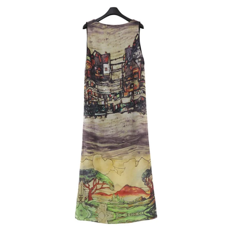 

Women Sleeveless Boho Mid-Calf Dress Beach Prom Gown Sundress Sexy Vestidos Party Dresses Large Size Dress With High Quality
