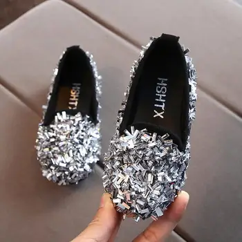 

New Baby Girls Flats Rhinestone Princess Shoes Slip on Colorful Kids Spring Shoes Soft Sweet Moccasins Size 21-36