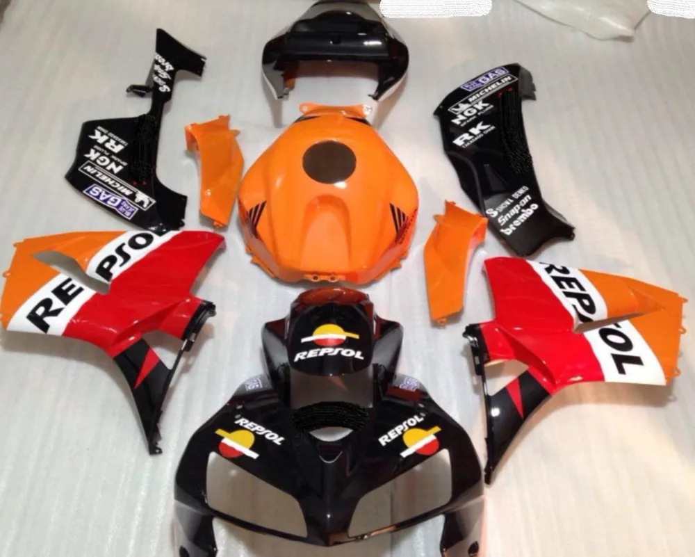 Качественный Обтекатели REPSOL для CBR600 F5 CBR600RR 05 06 CBR 600 RR 2005 2006 Красный Оранжевый