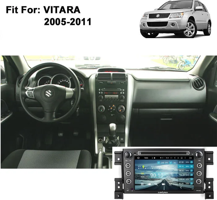 Cheap 7inch two din car audio multimedia player for suzuki vitara 2007-2011 with android 9.0 system octa core 4+64GB wifi gps navi 4