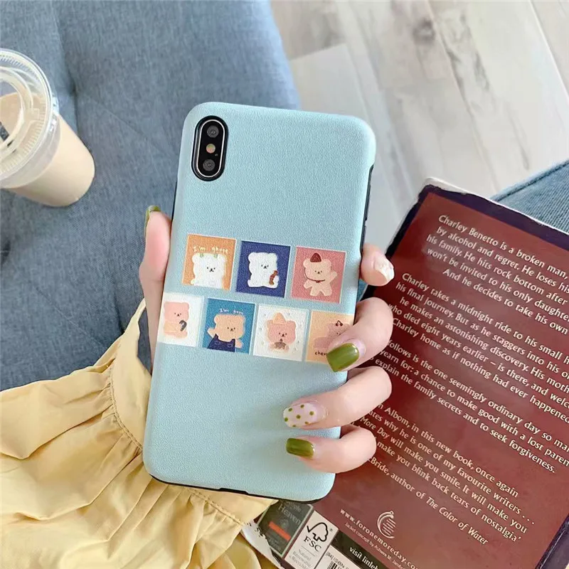 OUrpho рельефный Шелковый чехол для телефона iphone XR XS MAX X милый цветок синий животное