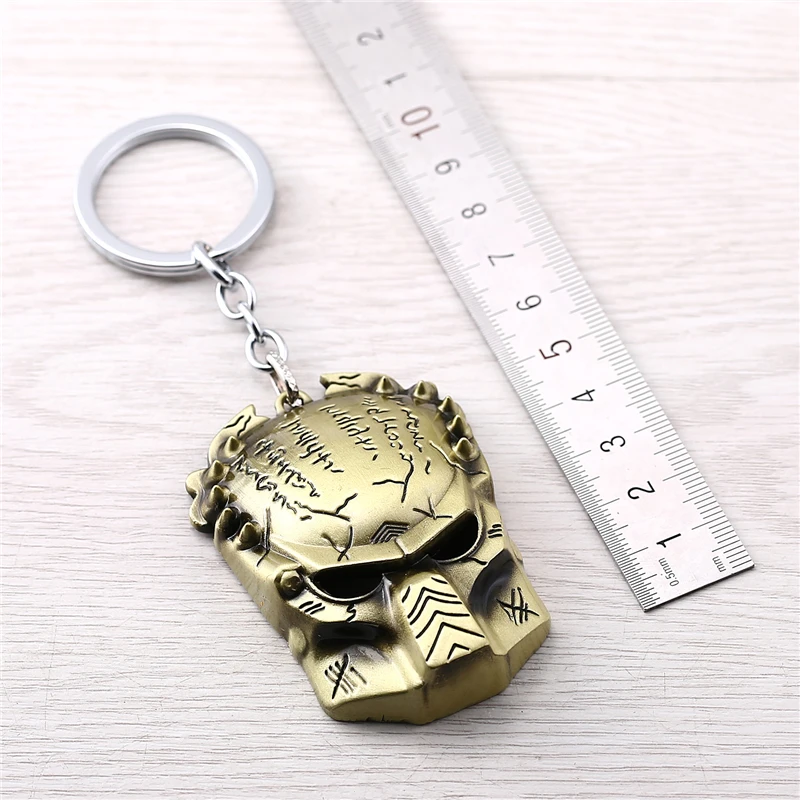 

J store 10Pcs/lot movie Alien Predator Mask Pendant Keychain for Men Jewelry Alien Zinc Alloy Keyring key Chain holder Chaveiro