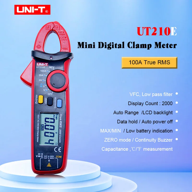 Цифровой мультиметр зажим UNI T UT210E True RMS Автоматический диапазон UT210D 2000 отсчетов с