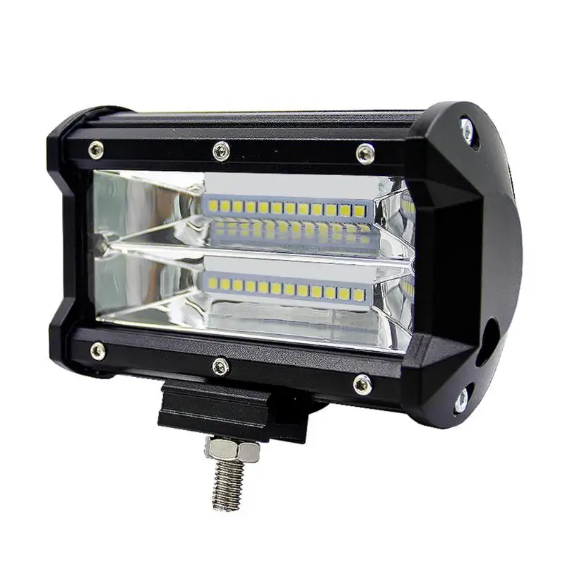 5inch 72W 2 Row Work Light Bar 6000K Flood Lamp Marine LED Lighting For Jeeps Off