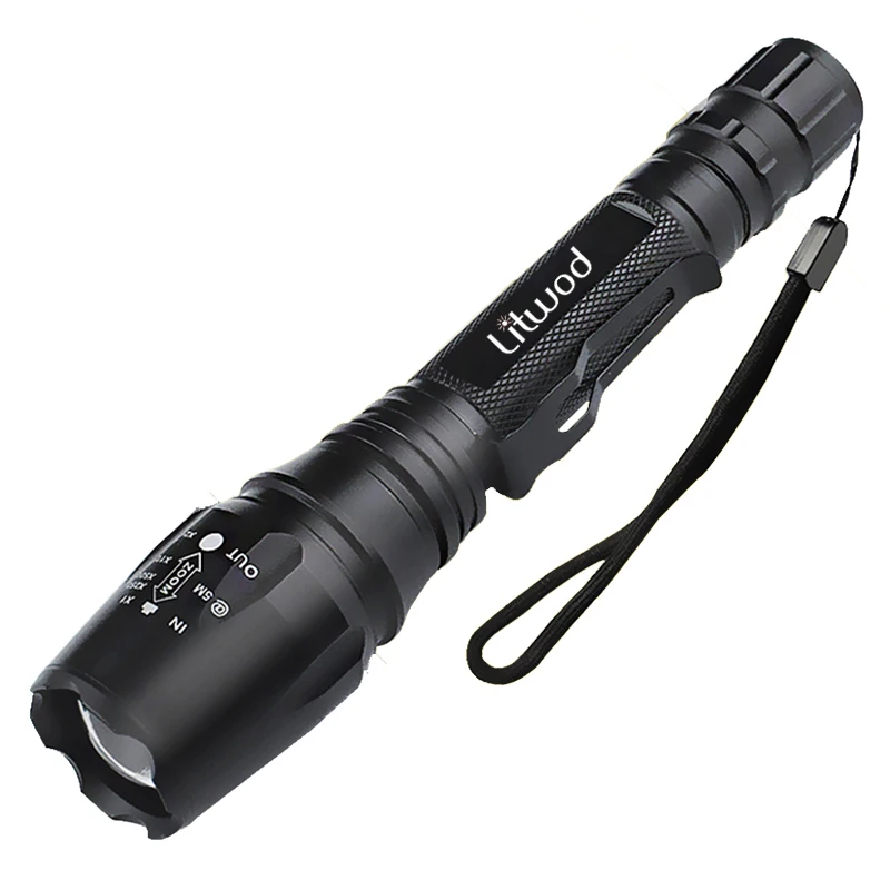 

Litwod Z10 XML L2 8000LM Waterproof Zoomable CREE LED tactical Flashlight Torch light for 18650 Rechargeable Battery or AAA