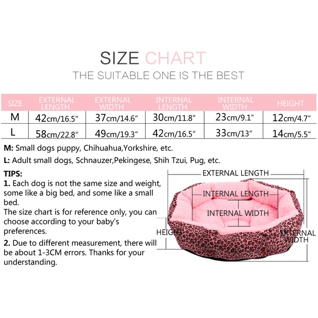 Hot sales! NEW! Colorful Leopard print Pet Cat and Dog Bed Pink, Yellowish brown, Purplish red, Brown, Gray, Yellow SIZE M,L 10