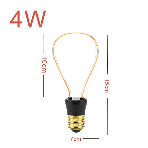 Ретро винтажный светодиодный светильник E27 220 в 240 В Мягкий Светодиодный светильник накаливания 4 Вт 4,5 Вт внутренний декоративный светильник необычные дизайнерские лампочки теплый желтый - Испускаемый цвет: JH-P