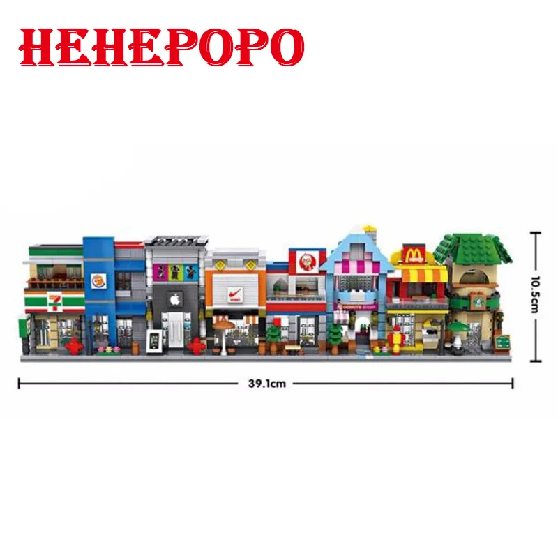 

Newest 3D Street Construction Chain Store Series Of Tiniest Building blocks Technic DIY Assmbled Toys For Children briquedos