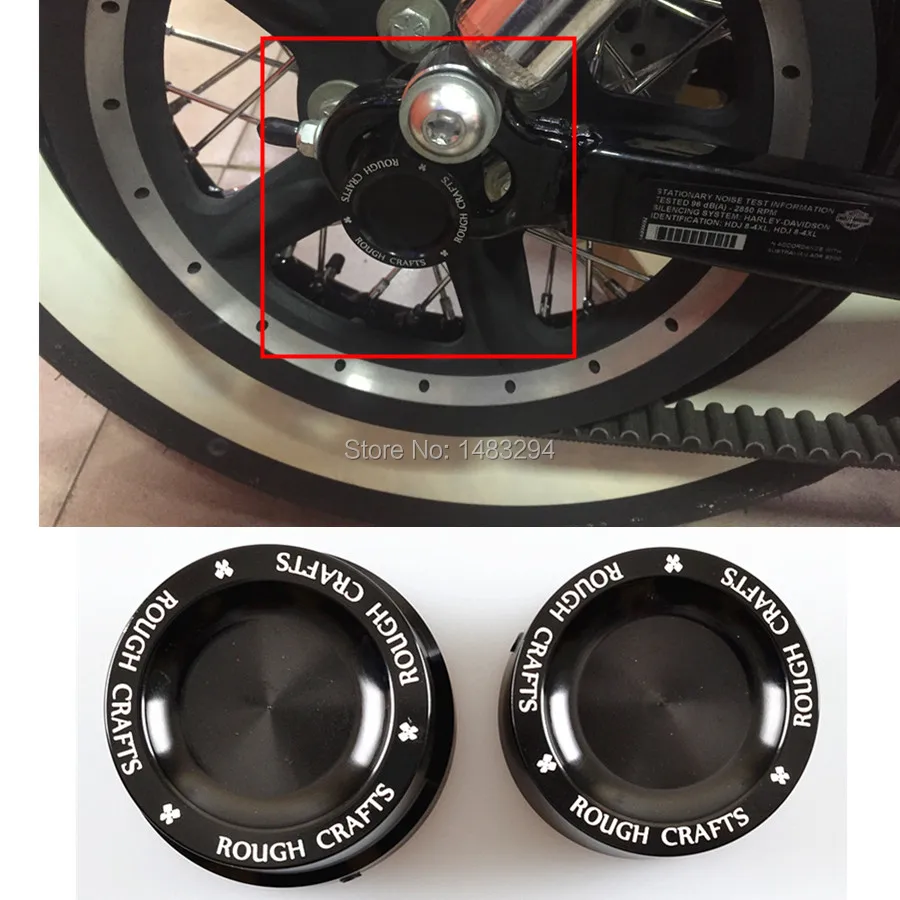 Pair RC Black Aluminum Rough Crafts Rear Axle Nut Covers Bolt Kit Fits