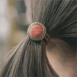Корейский стиль винтажная Ткань Кнопка волос кольцо Шесть цветов стиль волос Веревка голова Веревка Кожа Голова цветок ювелирные изделия