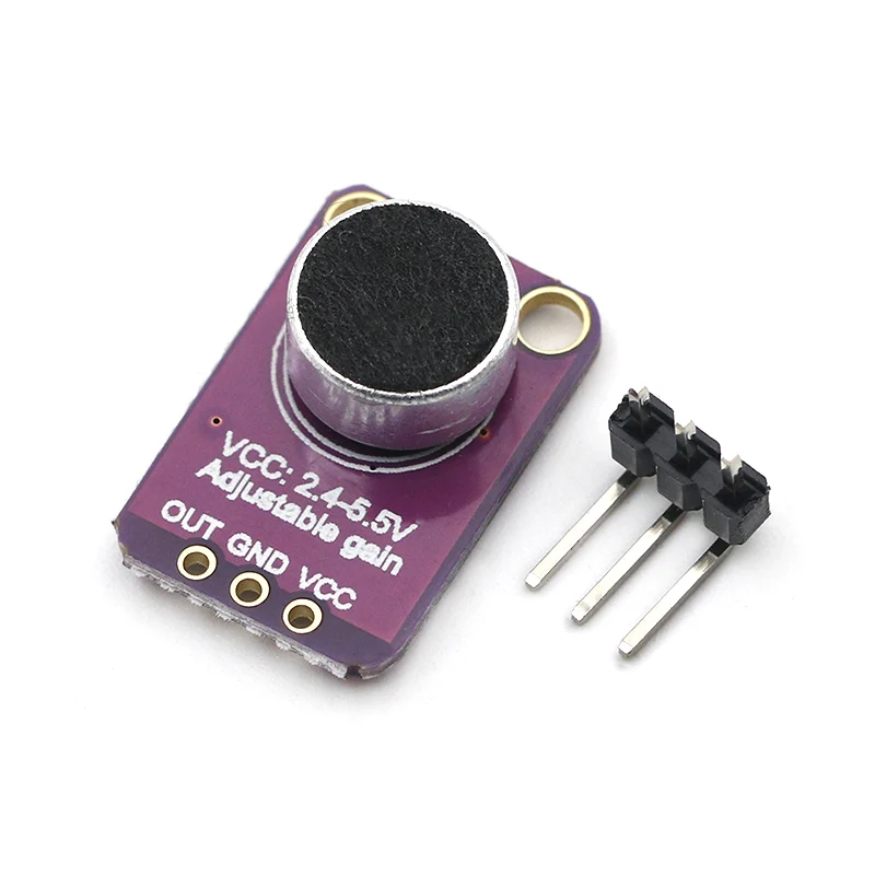 

GY-MAX4466 MAX4466 Electret Microphone Amplifier Module Adjustable Gain OUT GND VCC Amplifier Board 2.4-5V DC For Arduino