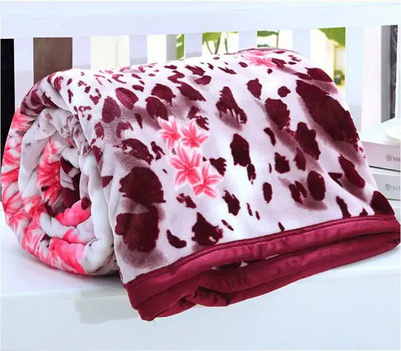 Red Printing Throw Blankets Bedding Super Warm Soft adult blankets for beds Home Textile Winter