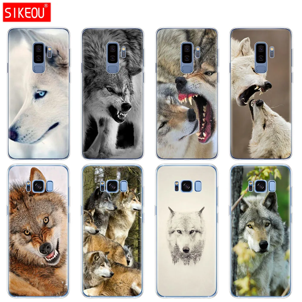 Силиконовый чехол для Samsung Galaxy S9 S8 S7 S6 edge S5 S4 S3 PLUS телефона Running Fierce wolf | Мобильные