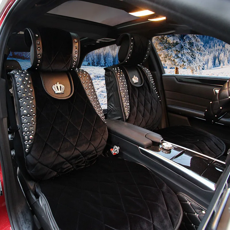 Buy Personalized Crown Short Plush Car Seat Covers