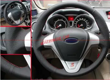 

QDAEROHIVE Artificial micro fiber Leather Car Steering Wheel Cover for Ford Fiesta 2008-2013 Ecosport 2013 2014 2015 2016